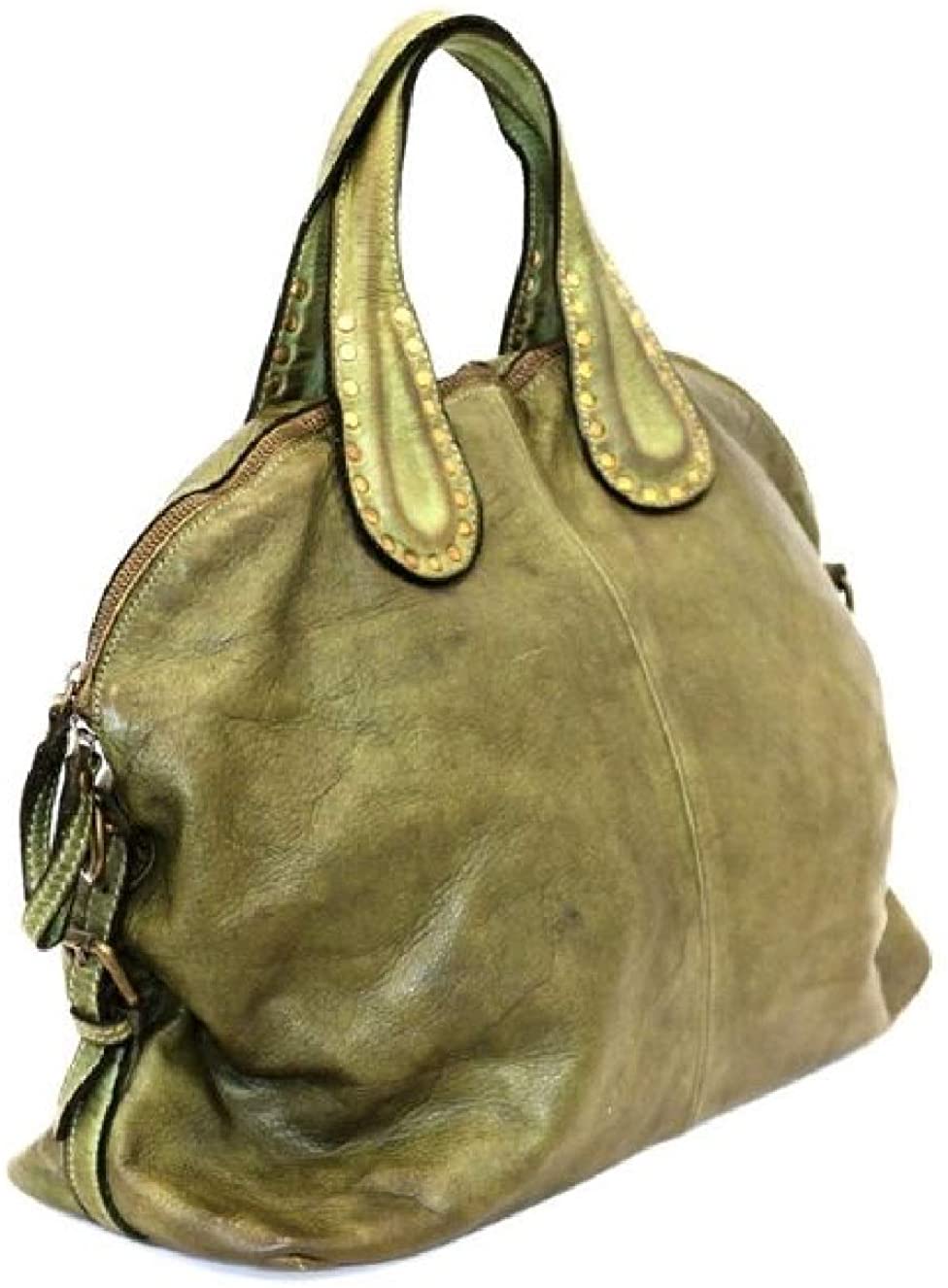 BZNA Bag Madrid grün Italy Designer Damen Handtasche Schultertasche Tasche Leder Shopper Neu