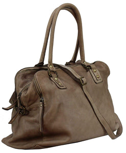 BOZANA Bag Lue beige Italy Designer Messenger Damen Handtasche Schultertasche Tasche Leder Shopper Neu