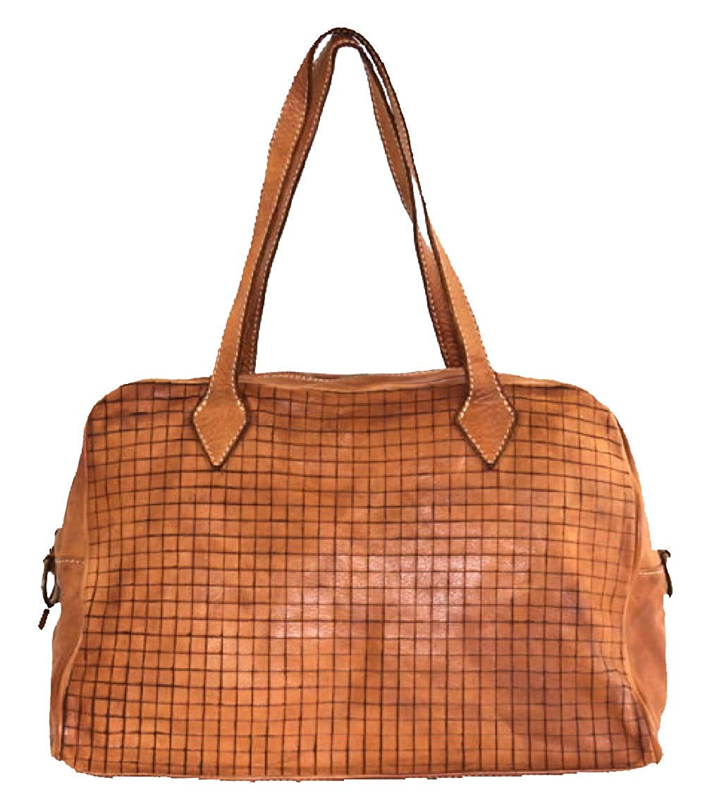 BZNA Bag Ines cognac Italy Designer Damen Handtasche Schultertasche Tasche Leder Shopper Neu