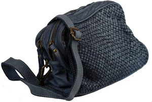 BZNA Bag Lucy Blau blue Italy Designer Clutch Braided Ledertasche Umhängetasche Damen Handtasche Schultertasche Tasche Leder Shopper Neu