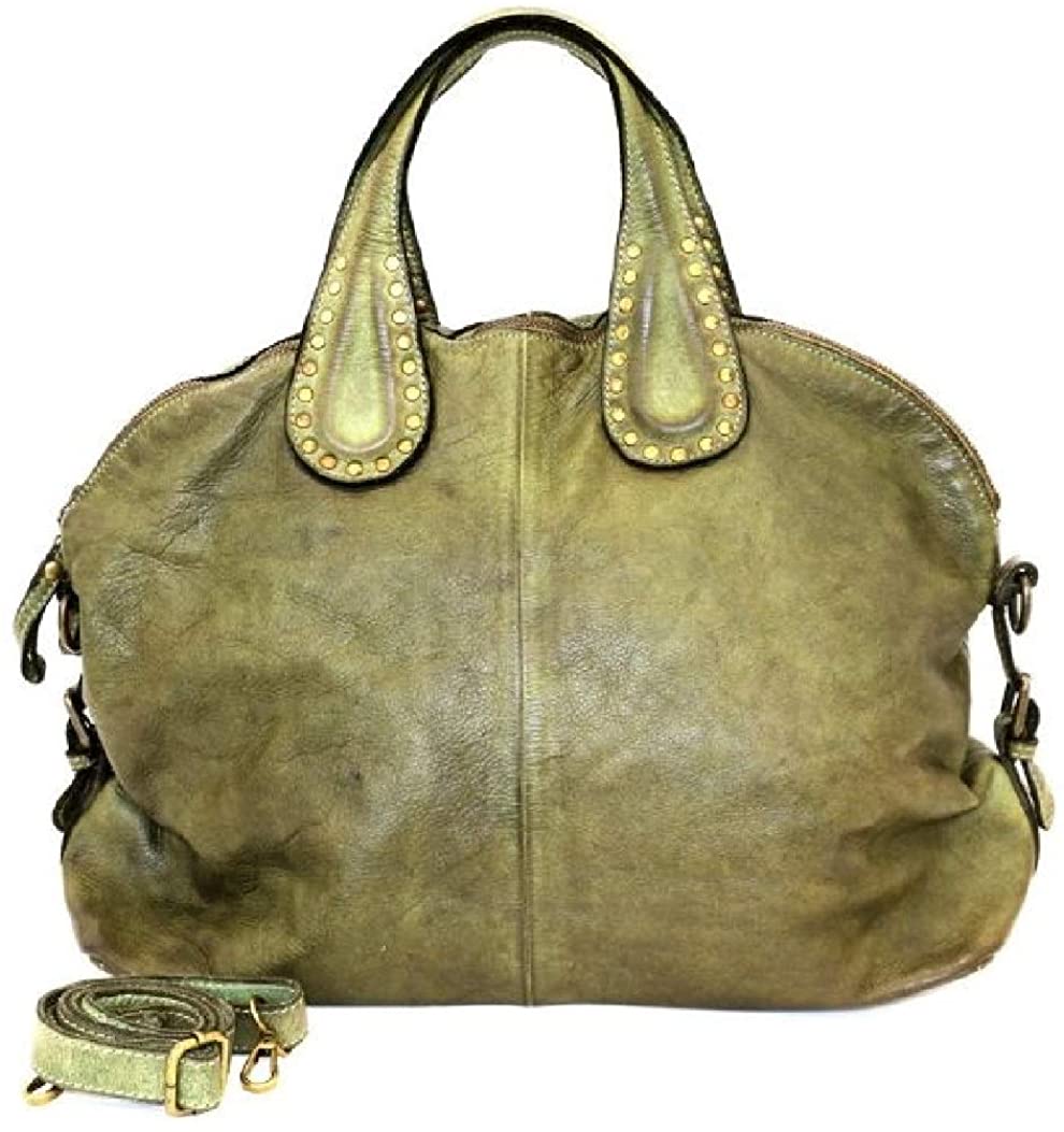BZNA Bag Madrid grün Italy Designer Damen Handtasche Schultertasche Tasche Leder Shopper Neu
