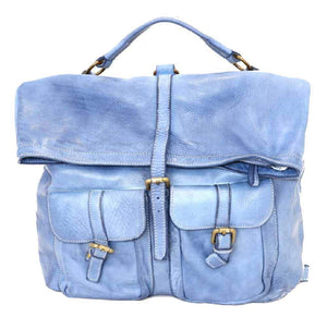 BZNA Bag Yago jeans blau Backpacker Designer Rucksack Damenhandtasche Schultertasche Leder Nappa Italy Neu