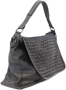 Bozana Bag Rimini grau Italy Designer Damen Handtasche Schultertasche Tasche Calf Leather Shopper Neu