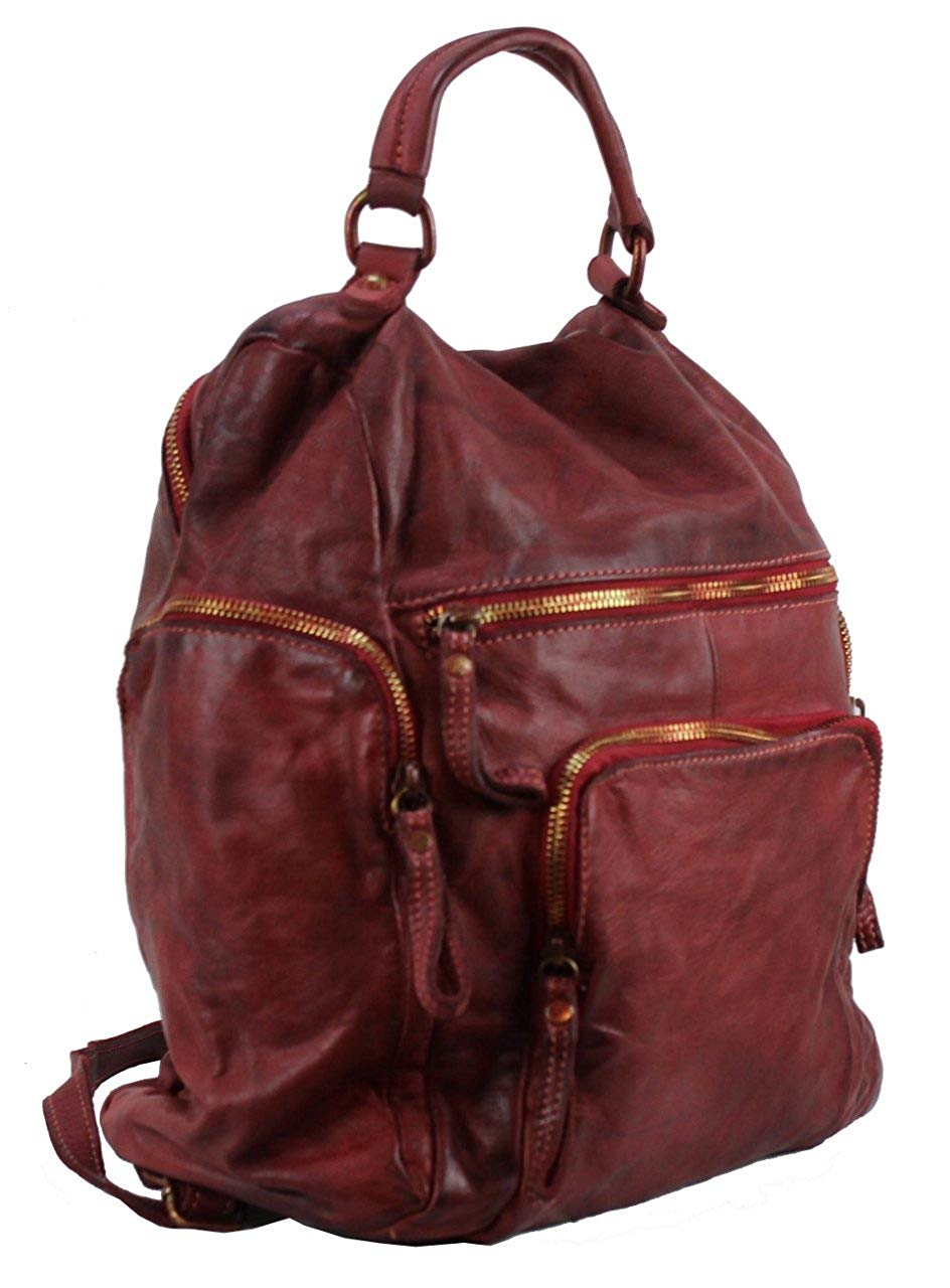 BZNA Bag Stella Bordeaux Backpacker Designer Rucksack Damenhandtasche Schultertasche Leder Nappa sheep ItalyNeu - B Z N A