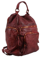 Lade das Bild in den Galerie-Viewer, BZNA Bag Stella Bordeaux Backpacker Designer Rucksack Damenhandtasche Schultertasche Leder Nappa sheep ItalyNeu - B Z N A
