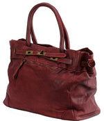 Load image into Gallery viewer, BZNA Bag Mila Weinrot vintage Italy Designer Business Damen Handtasche Ledertasche Schultertasche Tasche Leder Shopper Neu
