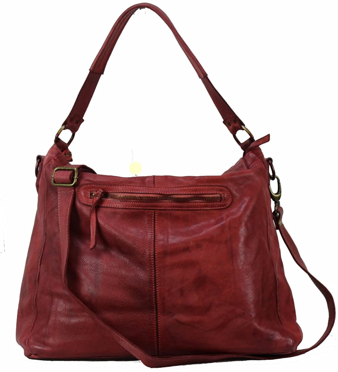 BOZANA Bag Jule rosso Italy Designer Messenger Damen Handtasche Schultertasche Tasche Schafsleder Shopper Neu