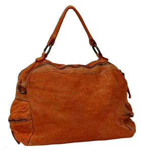 BZNA Bag Marie Orange ausgewaschen sheep Italy Designer Damen Ledertasche Handtasche Schultertasche Tasche Schafsleder Shopper Neu
