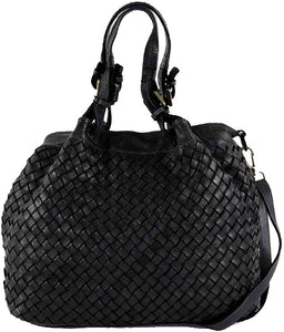BZNA Bag Fina small schwarz Lederfarben Italy Designer Damen Handtasche Schultertasche Tasche Schafsleder Shopper Neu
