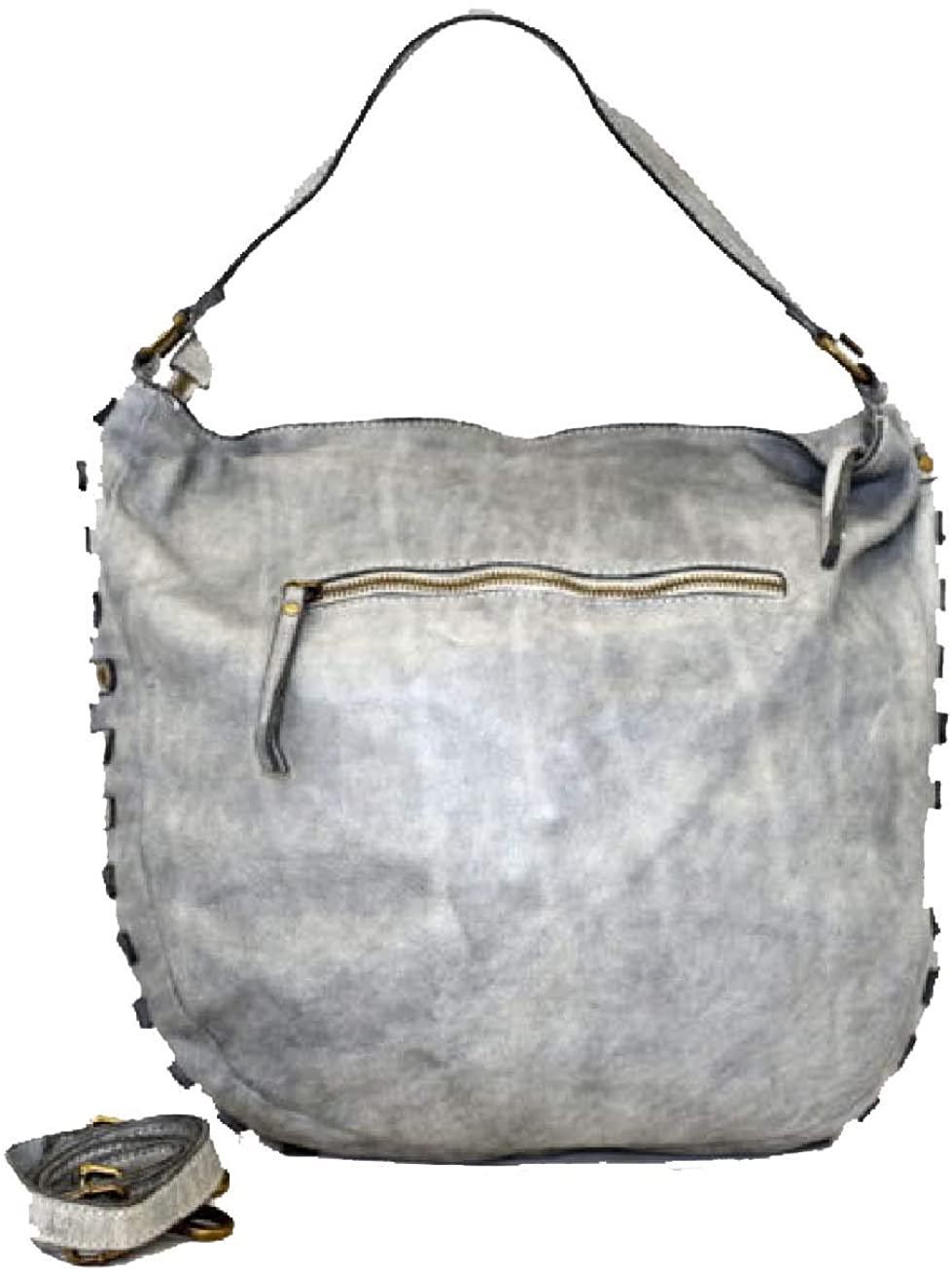 BZNA Bag Samanta grau Italy Designer Damen Handtasche Schultertasche Tasche Leder Shopper Neu