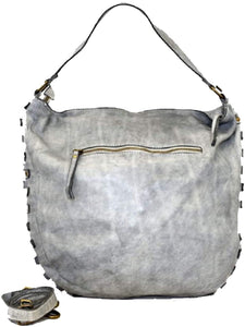 BZNA Bag Samanta grau Italy Designer Damen Handtasche Schultertasche Tasche Leder Shopper Neu