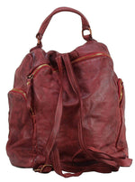 Lade das Bild in den Galerie-Viewer, BZNA Bag Stella Bordeaux Backpacker Designer Rucksack Damenhandtasche Schultertasche Leder Nappa sheep ItalyNeu - B Z N A
