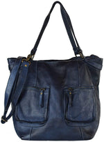 Load image into Gallery viewer, BZNA Bag Allegra Blau Italy Designer Damen Handtasche Schultertasche Tasche Leder Shopper Neu
