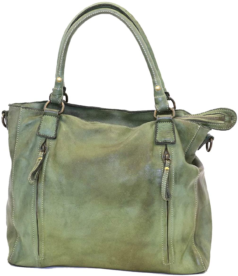 BZNA Bag Emy grün verde Italy Designer Damen Ledertasche Handtasche Schultertasche Tasche Leder Beutel Neu