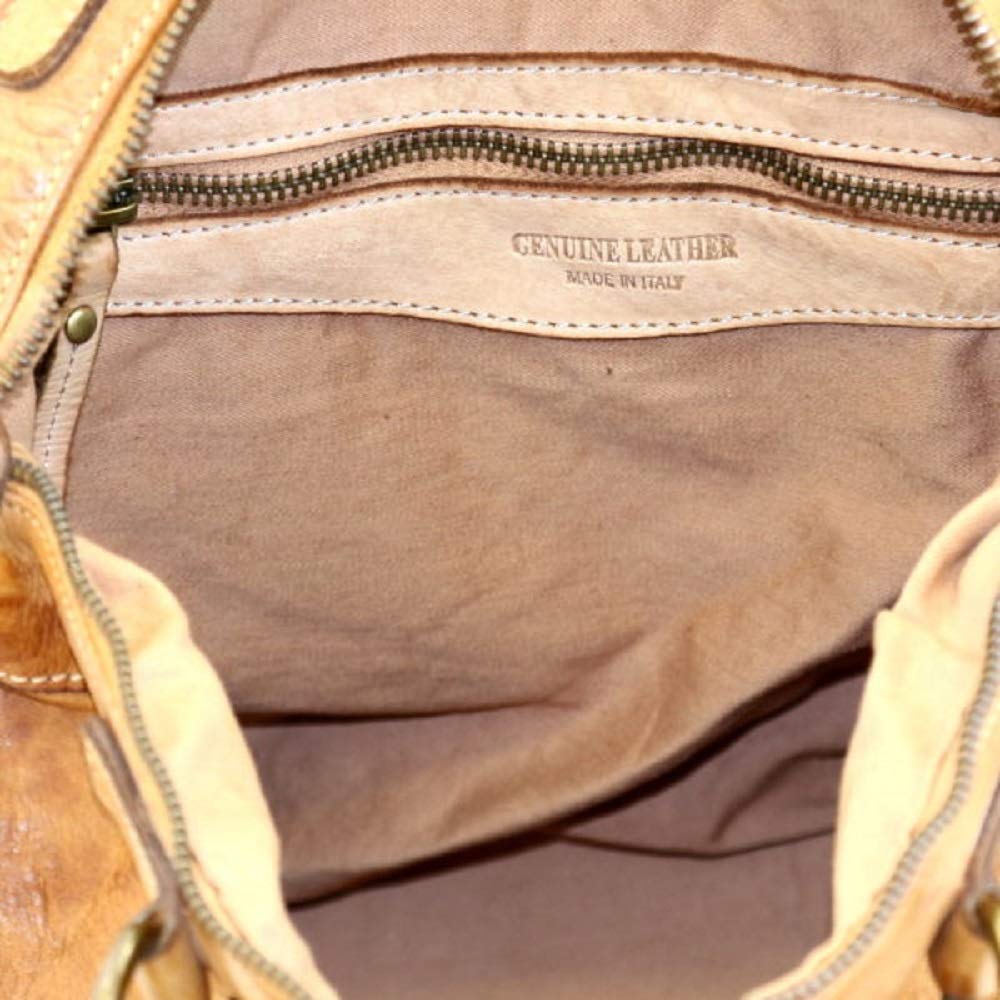 BZNA Bag Roma Beige Italy langer abnehmbarer Schultergurt Designer Damen Handtasche Schultertasche Tasche Schafsleder Shopper Neu