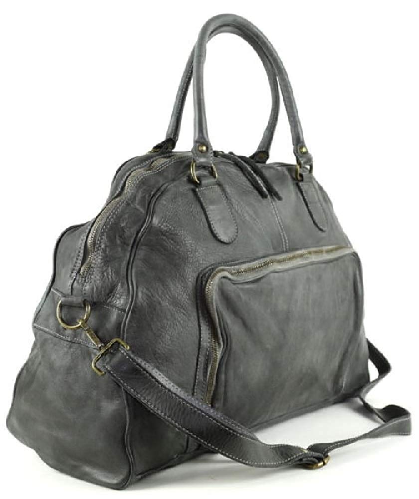 BZNA Bag Camilla hellgrau light grey Italy Designer Weekender Damen Handtasche Schultertasche Tasche Schafsleder Shopper Neu