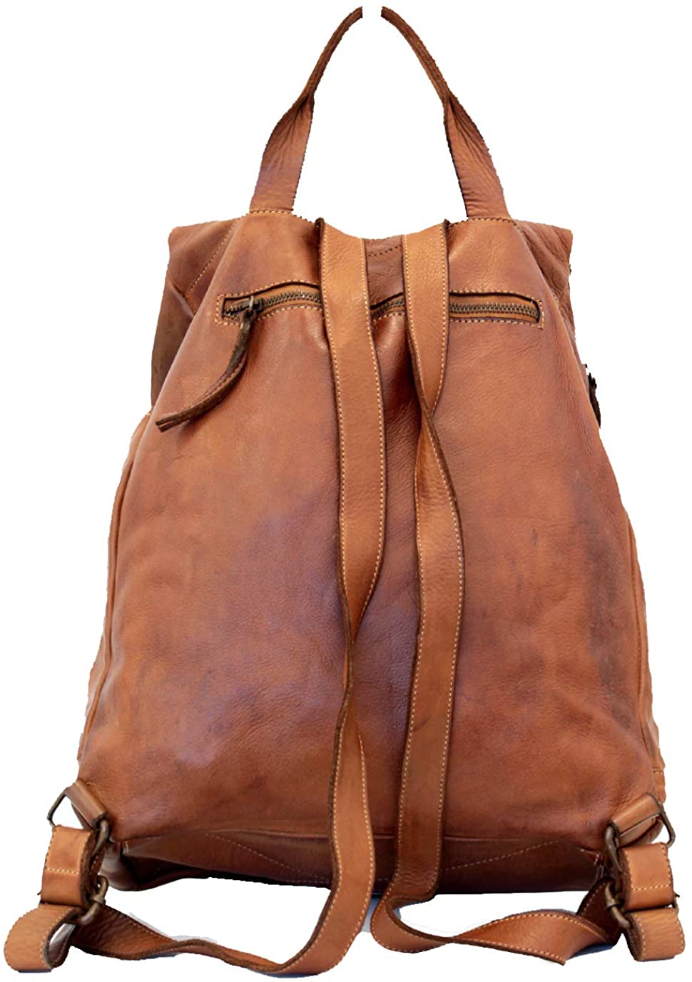 BZNA Bag Rinalto braun moro Italy Rucksack Backpacker Designer Tasche Handtasche Schultertasche Leder Damen Neu