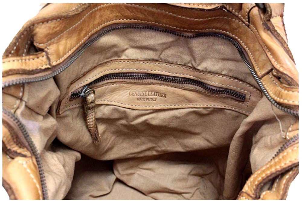 BZNA Bag Santa taupe Italy Designer Damen Handtasche Ledertasche Schultertasche Tasche Leder Shopper Neu