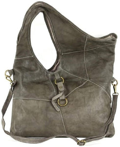 BZNA Bag Vegas grau Italy Designer Damen Handtasche Schultertasche Tasche Leder Shopper Neu