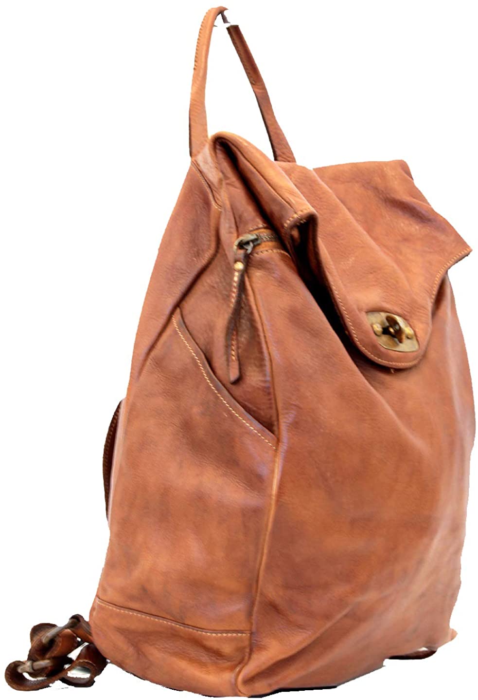 BZNA Bag Rinalto coganc braun Italy Rucksack Backpacker Designer Tasche Handtasche Schultertasche Leder Damen Neu