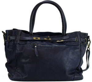 BZNA Bag Mila Blau navy vintage Italy Designer Business Damen Handtasche Ledertasche Schultertasche Tasche Leder Shopper Neu