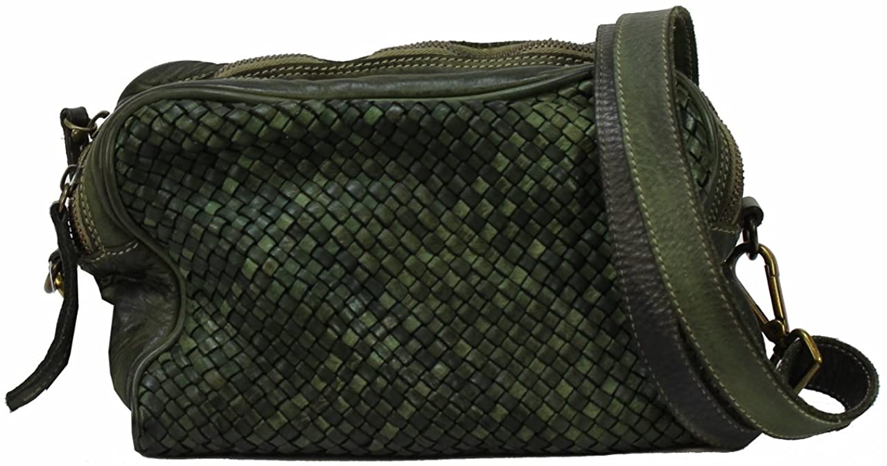 BZNA Bag Lucy verde Italy Designer Clutch Braided Ledertasche Umhängetasche Damen Handtasche Schultertasche Tasche Leder Shopper Neu
