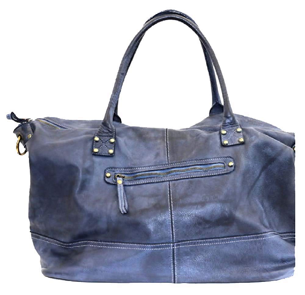 BZNA Bag Joe blau Italy Designer Weekender Damen Reise Tasche Handtasche Schultertasche Leder Shopper Neu