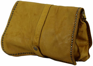 BOZANA Bag Luna giallo Italy Designer Clutch Umhängetasche Damen Handtasche Schultertasche Tasche Leder Shopper Neu