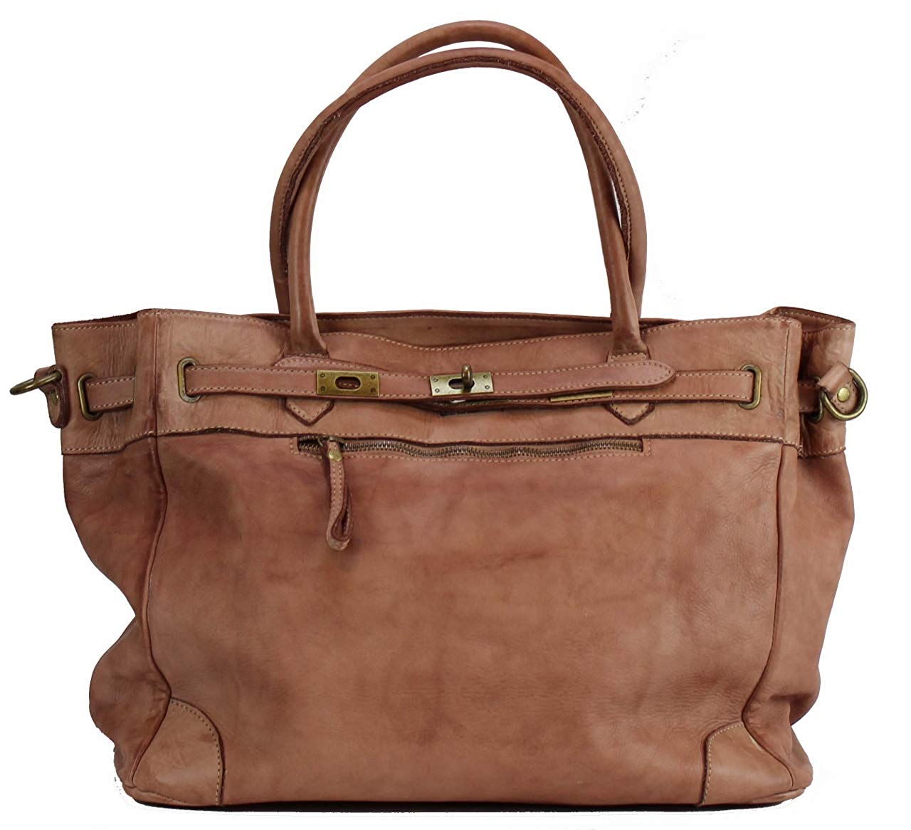 BZNA Bag Mila Rosa rose vintage Italy Designer Business Damen Handtasche Ledertasche Schultertasche Tasche Leder Shopper Neu