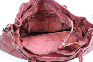 BZNA Bag Mila Weinrot vintage Italy Designer Business Damen Handtasche Ledertasche Schultertasche Tasche Leder Shopper Neu