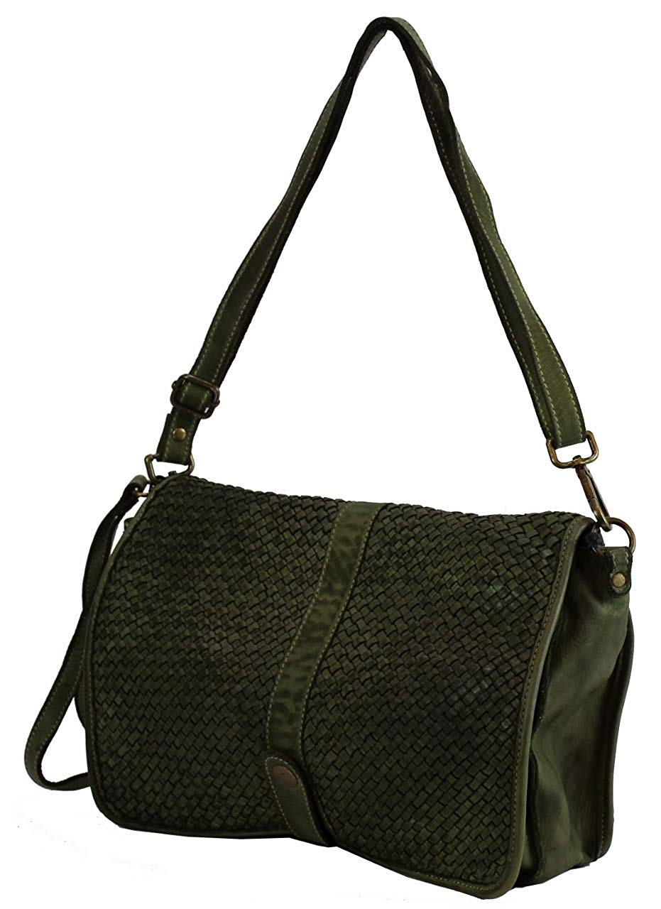 BZNA Bag Lola Verde Grün Italy Designer Clutch Umhängetasche Damen Handtasche Schultertasche Tasche Leder Shopper Neu