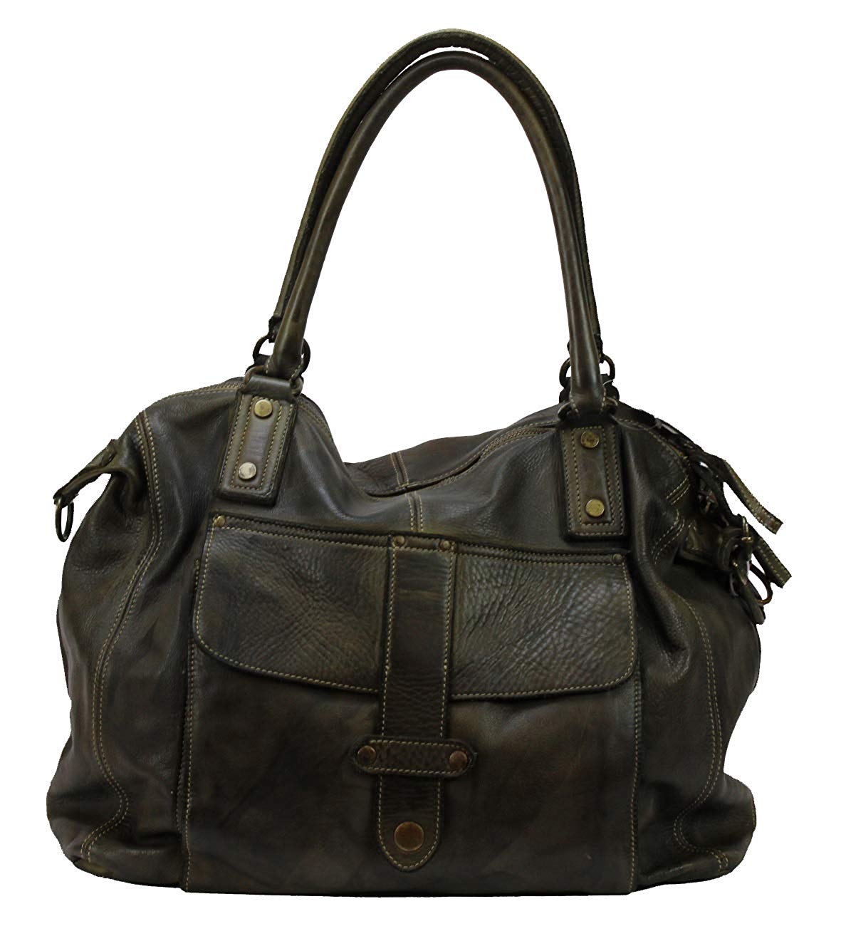 BZNA Bag Viola verde Italy Designer Damen Handtasche Schultertasche Tasche Leder Shopper Neu