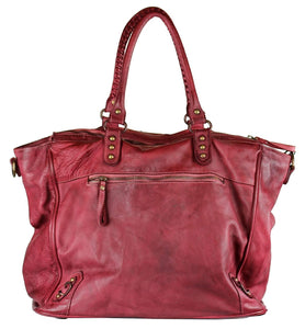 BZNA Bag Ella Weinrot Bordeaux Italy Designer Damen Handtasche Ledertasche Schultertasche Tasche Leder Shopper Neu