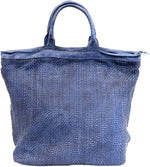 Load image into Gallery viewer, BZNA Bag Roma Blau Italy langer abnehmbarer Schultergurt Designer Damen Handtasche Schultertasche Tasche Schafsleder Shopper Neu
