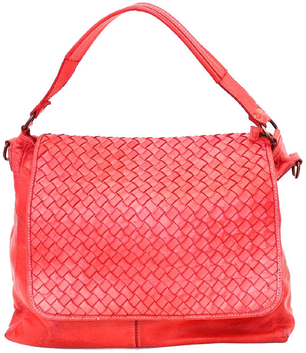 Bozana Bag Rimini rot Italy Designer Damen Handtasche Schultertasche Tasche Calf Leather Shopper Neu