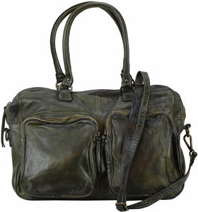 BOZANA Bag Fonda verde Italy Designer Damen Handtasche Schultertasche Tasche Leder Shopper Neu