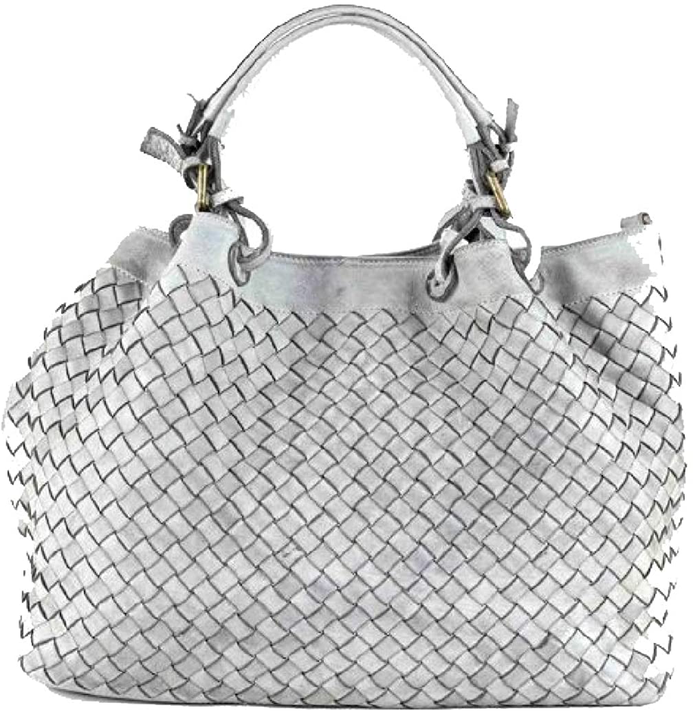 BZNA Bag Fina small hellrau grau Lederfarben Italy Designer Damen Handtasche Schultertasche Tasche Schafsleder Shopper Neu