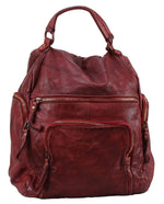 Lade das Bild in den Galerie-Viewer, BZNA Bag Stella Bordeaux Backpacker Designer Rucksack Damenhandtasche Schultertasche Leder Nappa sheep ItalyNeu - B Z N A
