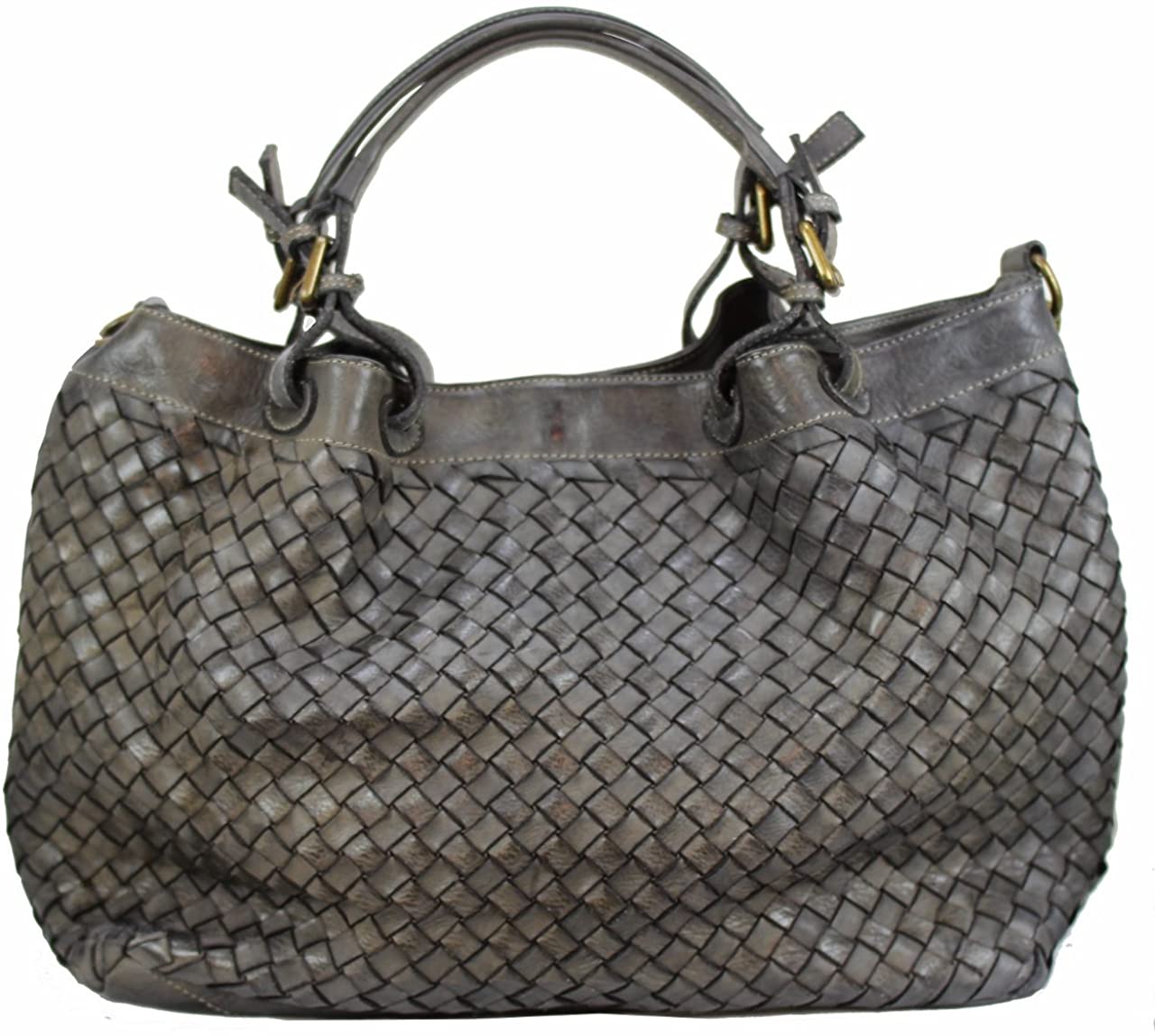 BZNA Bag Fina small grau Lederfarben Italy Designer Damen Handtasche Schultertasche Tasche Schafsleder Shopper Neu