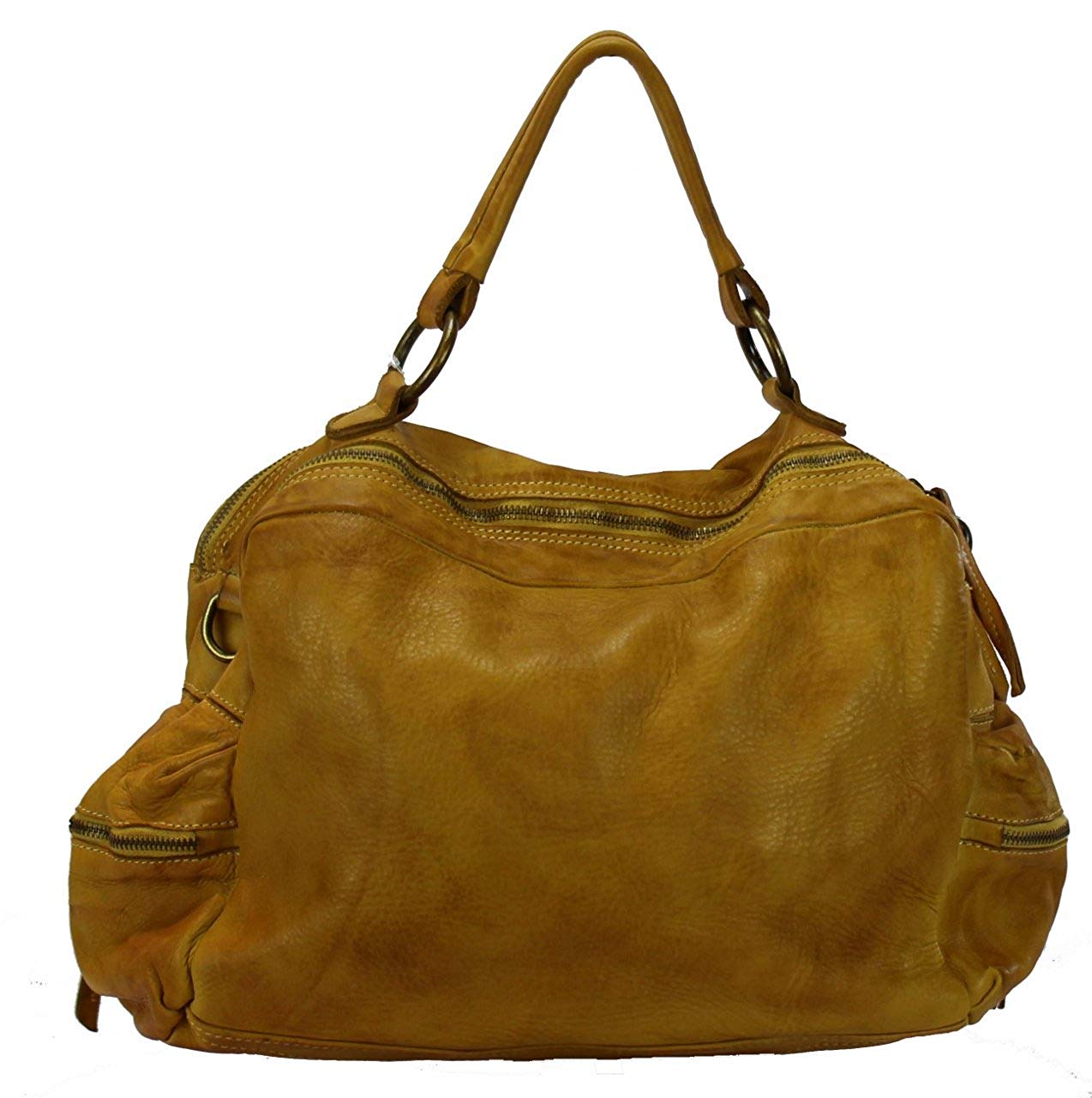 BZNA Bag Marie Gelb yellow sheep Italy Designer Damen Ledertasche Handtasche Schultertasche Tasche Schafsleder Shopper Neu