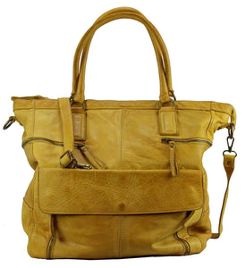 BZNA Bag Boney gelb Italy Designer Damen Handtasche Schultertasche Tasche Leder Shopper Neu