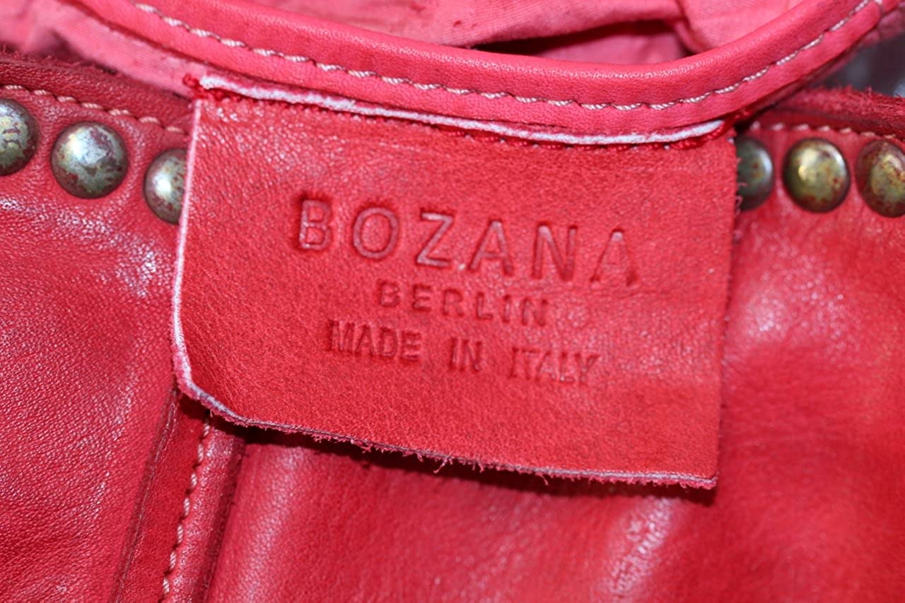 BOZANA Bag Giulia rosso Italy Designer Damen Handtasche Schultertasche Tasche Leder Shopper Neu