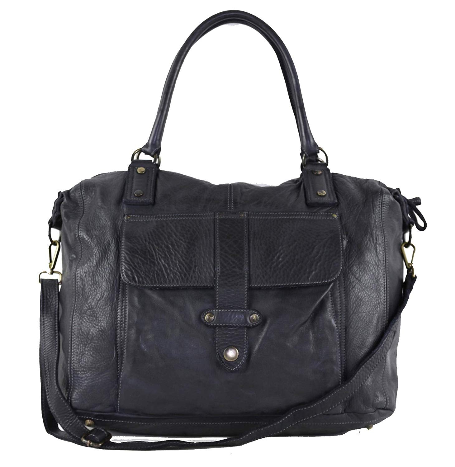 BZNA Bag Viola schwarz Italy Designer Damen Handtasche Ledertasche Schultertasche Tasche Leder Shopper Neu