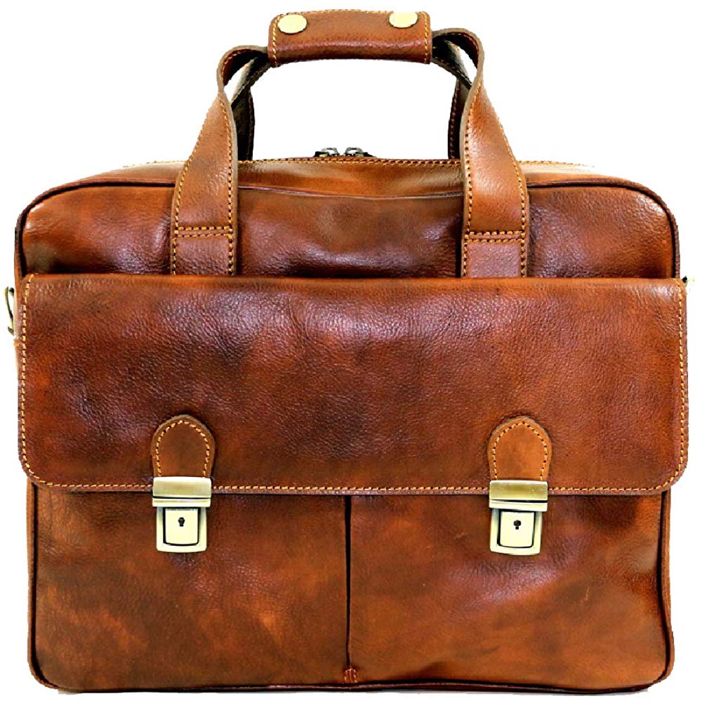 BZNA Firenze Bag Renato cognac Business Handtasche Bag vegetable tanned Italy Designer Damen Laptop Ledertasche Schultertasche Tasche Leder Neu