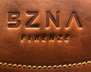 BZNA Firenze Kris cognac Dispatch case Business Bag vegetable plant tanned leather italy handmade Florence Designer Ladies Handbag Shoulder Bag New