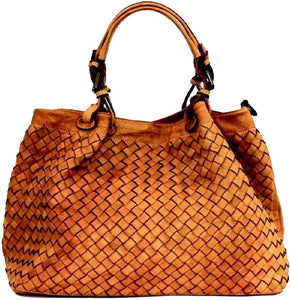 BZNA Bag Fina small cognac Lederfarben Italy Designer Damen Handtasche Schultertasche Tasche Schafsleder Shopper Neu