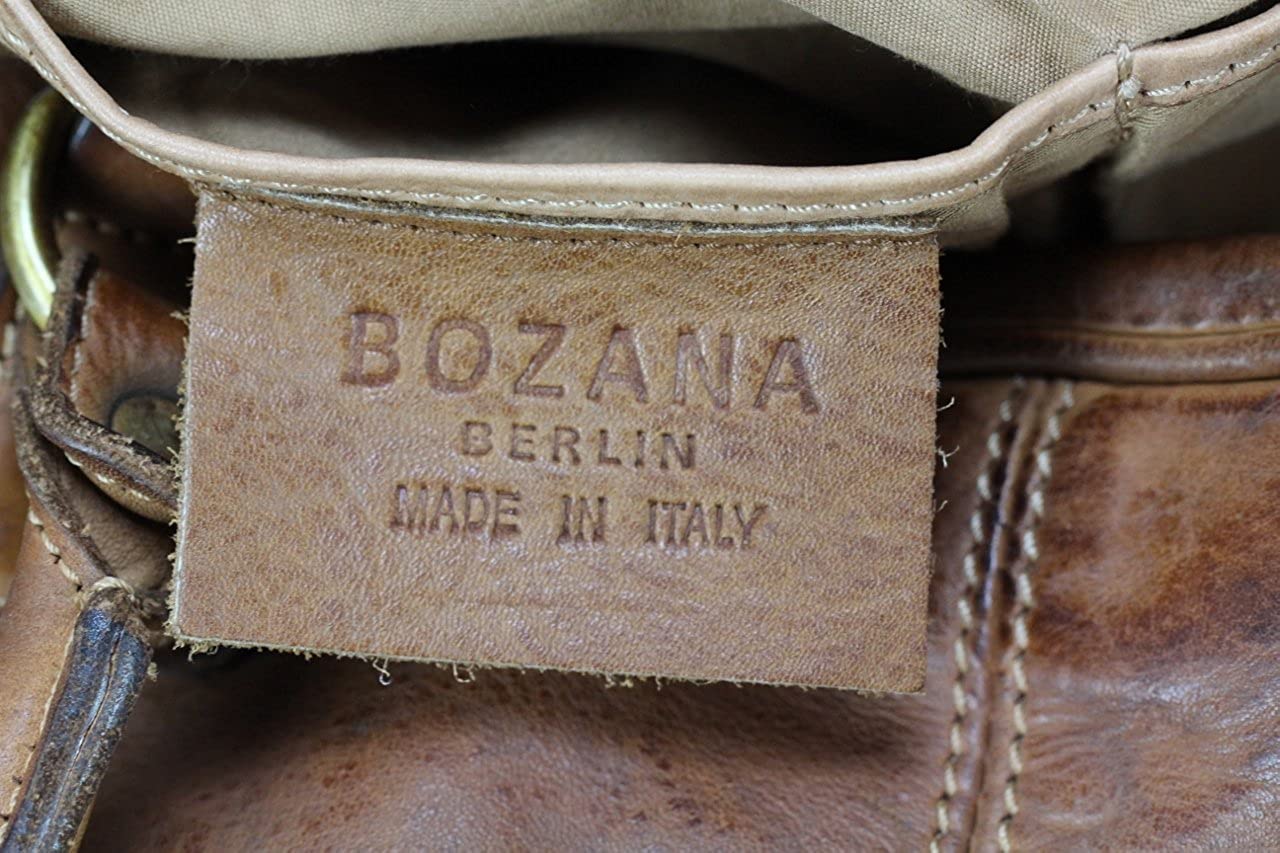 BOZANA Bag Fonda cognac Italy Designer Damen Handtasche Schultertasche Tasche Leder Shopper Neu