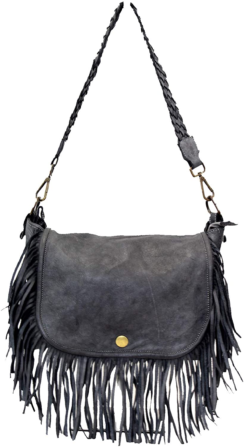 BZNA Bag Bari grau Italy Designer Damen Handtasche Ledertasche Schultertasche Tasche Leder Shopper Neu