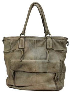 BZNA Bag Boney taupe Italy Designer Damen Handtasche Ledertasche Schultertasche Tasche Leder Shopper Neu