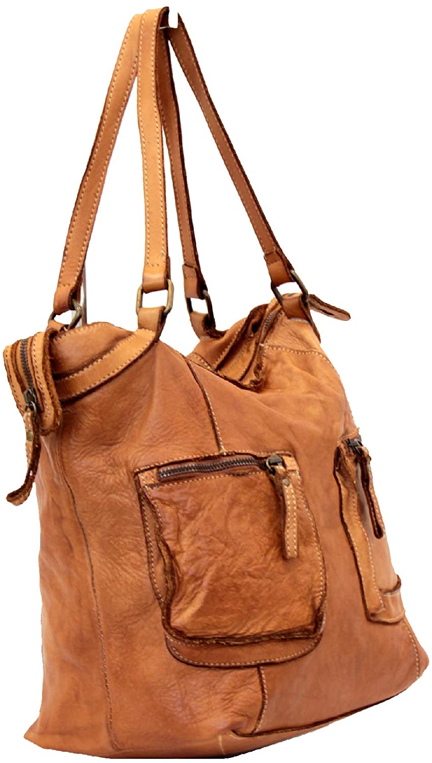 BZNA Bag Allegra grau Italy Designer Damen Handtasche Schultertasche Tasche Leder Shopper Neu